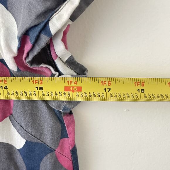 Mini Boden Cotton Dress Polka Dot Mod Print Pink Gray Blue Retro 60s Style 13-14 - Picture 4 of 8